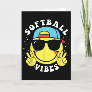 Softball Vibes Baseball Retro Groovy Spieltag Mädc Karte