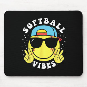 Softball-Vibes Baseball Retro Groovy Spieltag Mädc Mousepad