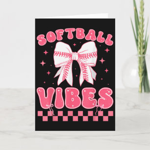 Softball Vibes Softball Couqette Groovy Softball G Karte