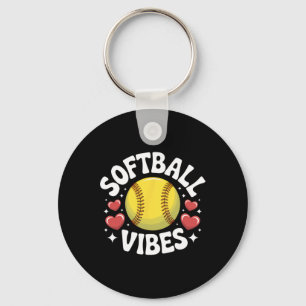 Softball-Vibes Süße Fastpitch-Softball-Teamspieler Schlüsselanhänger