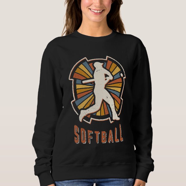 Softball Vintage Classic Retro Sport Love Sweatshirt (Vorderseite)