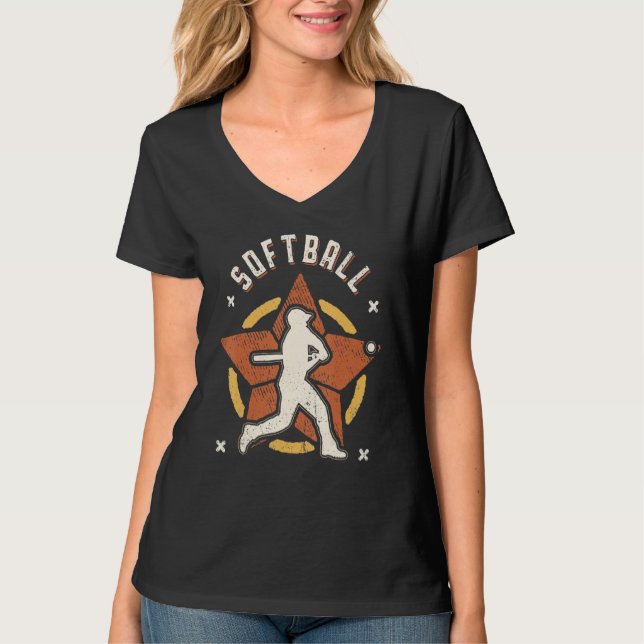 Softball Vintage Retro Classic Sport T-Shirt (Vorderseite)