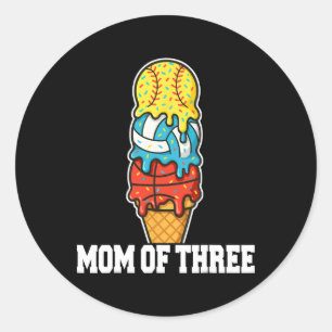 Softball Volleyball Basketball Mama Eiscreme Somme Runder Aufkleber