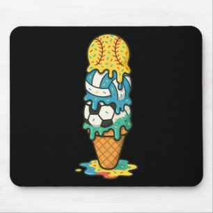 Softball Volleyball Fußball Eiscreme-Tropfen Somme Mousepad