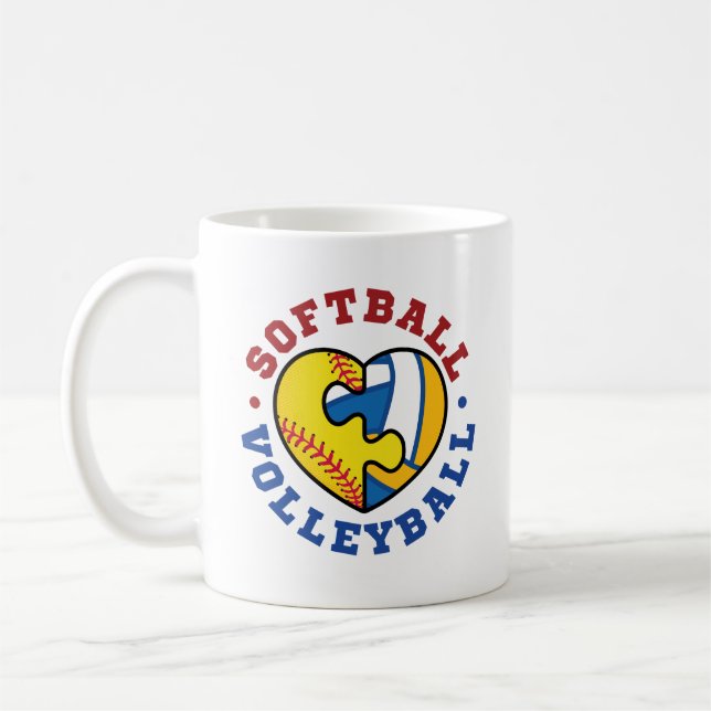 Softball Volleyball Kaffeetasse (Links)