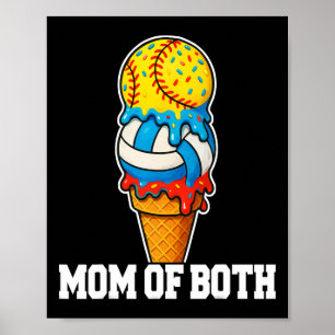 Softball-Volleyball-Mutter Eis-Drip-Sommer-Spiel Poster