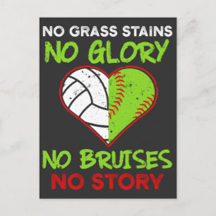 Softball Volleyball Player Bruises Athleten Postkarte