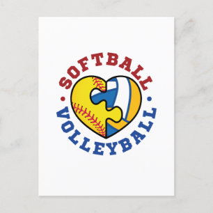 Softball Volleyball Postkarte