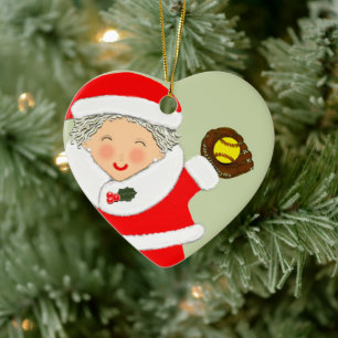 Softball Weihnachten 2023 Keramik Ornament