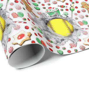 Softball Weihnachtsgeschenk Geschenkpapier