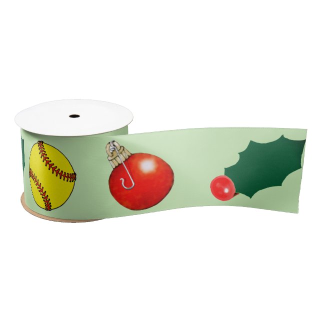 Softball Weihnachtsgeschenk Satinband (Spule)