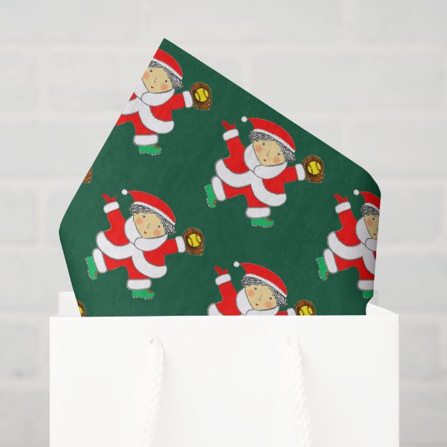 Softball-Weihnachtsgeschenk Seidenpapier (Geschenktüte)
