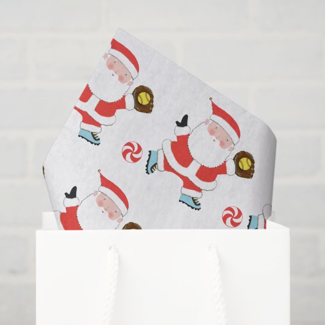 Softball Weihnachtsgeschenkpapier Seidenpapier (Geschenktüte)