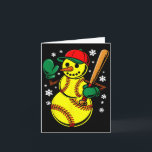 Softball Weihnachtsmannmütze Snowman Xmas Funny So Karte<br><div class="desc">Softball Weihnachtsmannmütze Snowman Xmas Funny Softball Weihnachten</div>