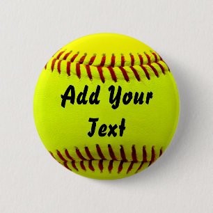 Softball Yellow Softball Sportteam-Trainer Button