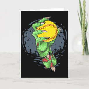 Softball Zombie Hand Softball Spieler Halloween Ko Karte