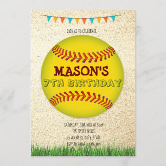 Softball zum Geburtstag Einladung