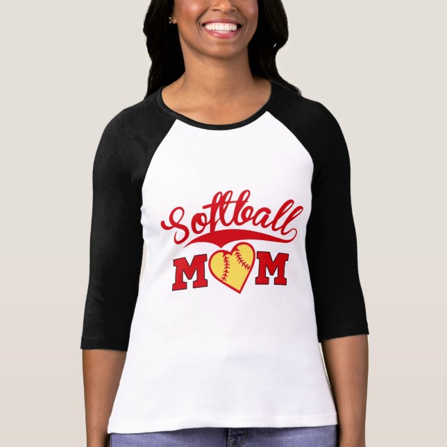 Softballmammaherz mit SWOOSH T-Shirt (Vorderseite)