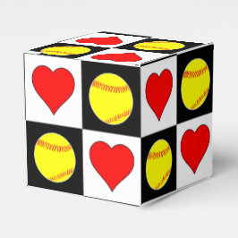 Softballs & Hearts Fastpech Softball-Geschenkboxen Geschenkschachtel