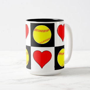 Softballs & Hörmuster Niedlicher FastpechSoftball Zweifarbige Tasse