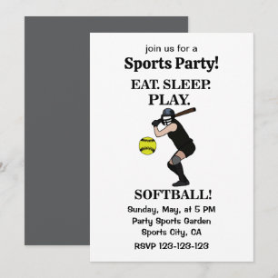 Softballspieler-Sportparty Einladung