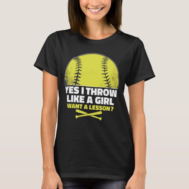 Softballspielgeschenk für Mädchen, Niedliche Softb T-Shirt (Vorderseite)