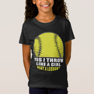 Softballspielgeschenk für Mädchen Niedlicher Sof T-Shirt