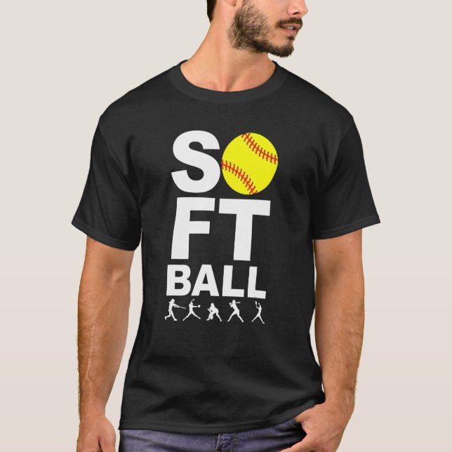 SOFTBALLYellow Ball mit Batch, Pitching Stance T-Shirt (Vorderseite)