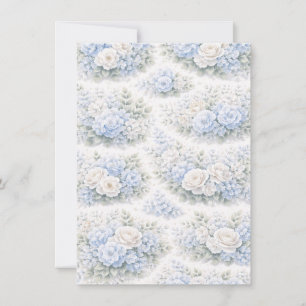 SoftBlue Blumenmuster Elegant Romantisch Botanisch Ankündigung