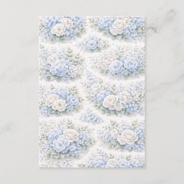 SoftBlue Blumenmuster Elegant Romantisch Botanisch Begleitkarte (Vorderseite)