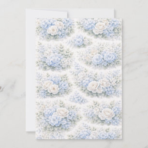 SoftBlue Blumenmuster Elegant Romantisch Botanisch Einladung