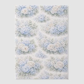 SoftBlue Floral Pattern Elegant Romantic Botanical