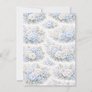 SoftBlue Floral Pattern Elegant Romantic Botanical