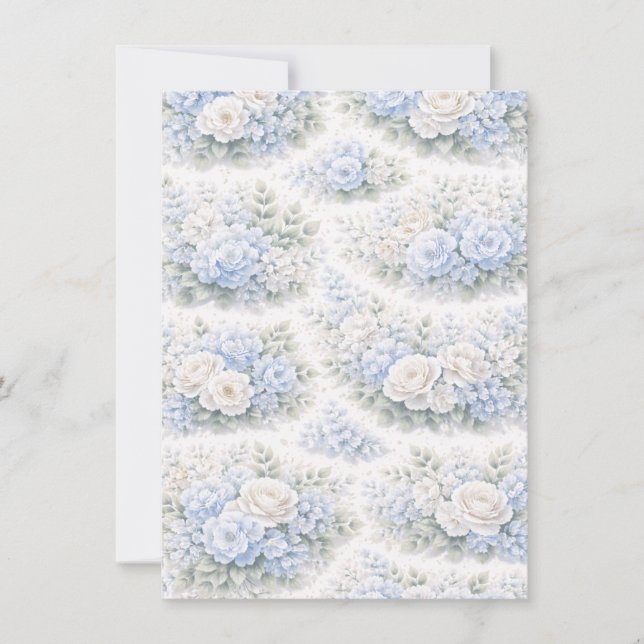 SoftBlue Floral Pattern Elegant Romantic Botanical (Vorderseite)