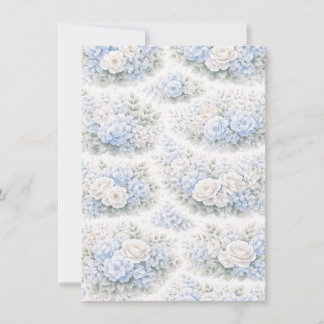 SoftBlue Floral Pattern Elegant Romantic Botanical Ankündigung