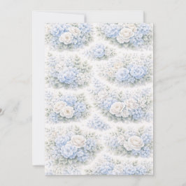 SoftBlue Floral Pattern Elegant Romantic Botanical Einladung
