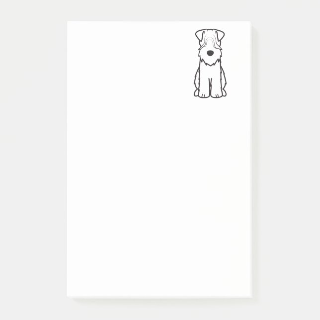 Softcoated Wheaten Terrier-HundeCartoon Post-it Klebezettel (Vorderseite)