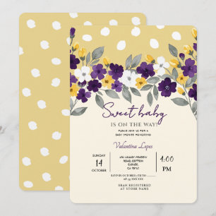 Softcreme   Farbige Blumen-Baby-Einladung Einladung