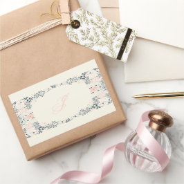 Softest Monogram | Floral Personal Custom Rechteckiger Aufkleber