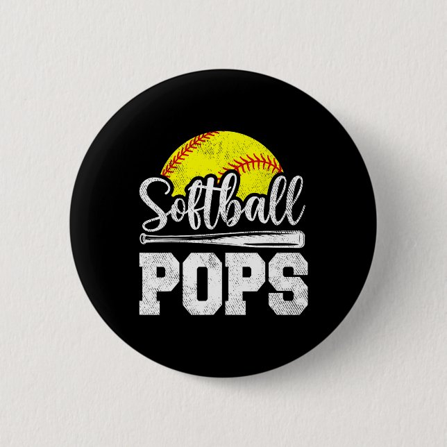 Softle Pops Softll Player Game Day Father&# s Day Button (Vorderseite)