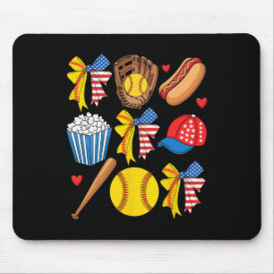 Softll 4. Juli Coquette-Schleife Frauen Mädchen So Mousepad