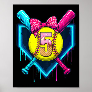 Softll 5 Jahre alte Eiscreme tropft 5. Geburtstag  Poster