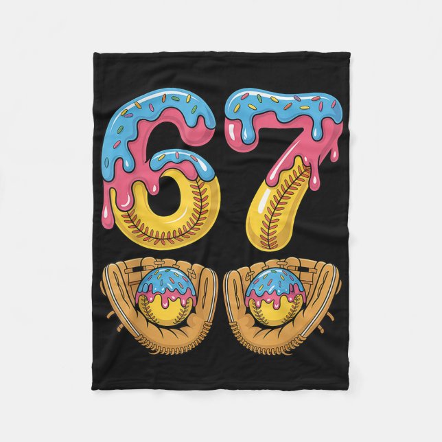 Softll 67 - Ice Cream Drip 67 Meme Funny Player  Fleecedecke (Vorderseite)