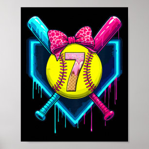 Softll 7 Jahre alte Eiscreme tropft 7. Geburtstag Poster