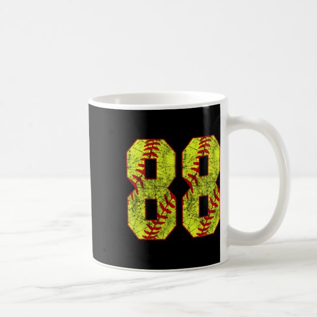 Softll #88 Fastpitch Softll Mama Nummer 88 Spieler Kaffeetasse (Rechts)