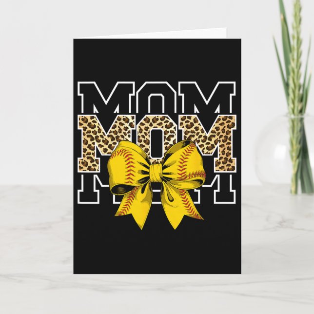 Softll Bow Women For Softll Leopard Mom Mothers Da Karte (Vorderseite)