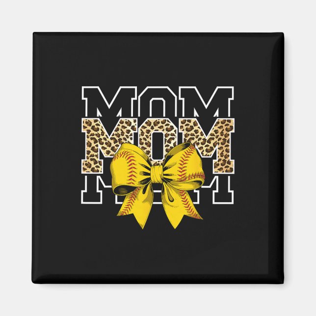 Softll Bow Women For Softll Leopard Mom Mothers Da Magnet (Vorne)