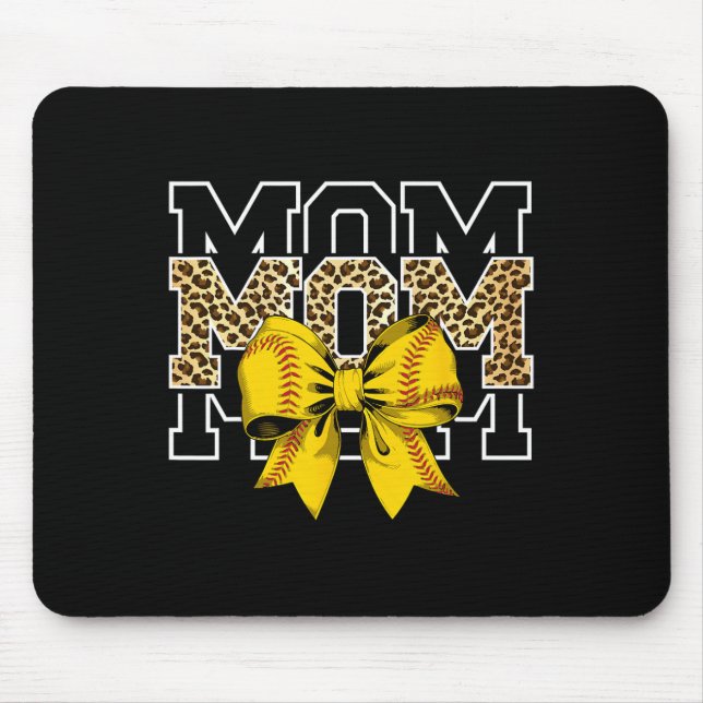 Softll Bow Women For Softll Leopard Mom Mothers Da Mousepad (Vorne)