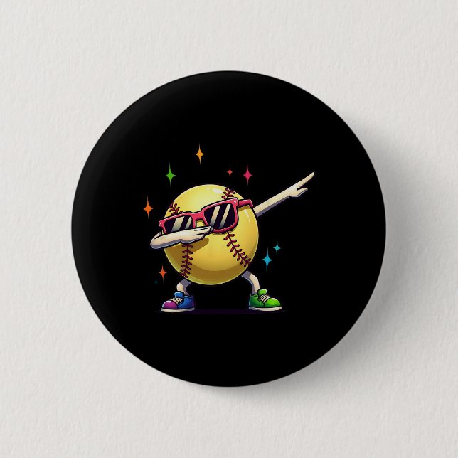 Softll Dab Tanz Lustiger Softll Spieler Kinder Jun Button (Vorderseite)