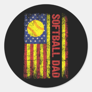 Softll Dad American Us Flag Hemd Papa Vater's Da Runder Aufkleber